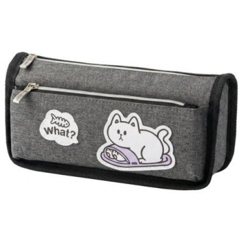Пенал мягкий BRAUBERG, 2 отделения, полиэстер, "Little catcher", серый, 21х9х6 см, 274611