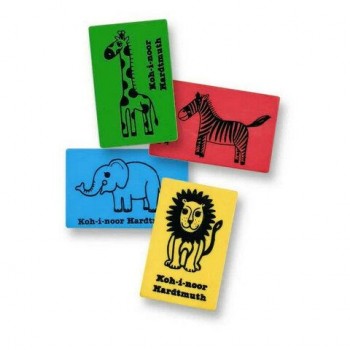 Ластик KOH-I-NOOR 48 шт. "Animals", 35,5х23х8мм, ассорти, мягкий, прямоугольный, натуральный каучук, 6200006001KK