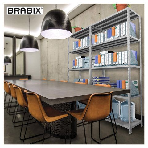 Стеллаж металлический BRABIX "MS KD-195/30-5", 1950х1000х300 мм, 5 полок, сборная стойка, 291118, S240BR243502