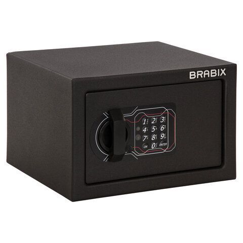 Сейф мебельный BRABIX &quot;SF-170EL&quot;, 170х260х230 мм, электронный замок, черный, 291143, S103BR210614