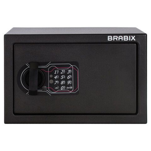 Сейф мебельный BRABIX &quot;SF-200EL&quot;, 200х310х200 мм, электронный замок, черный, 291145, S103BR211214