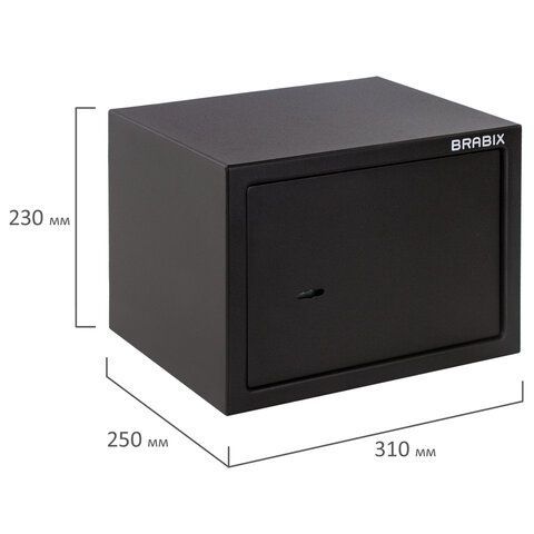 Сейф мебельный BRABIX &quot;SF-230KL&quot;, 230х310х250 мм, ключевой замок, черный, 291146, S103BR211514