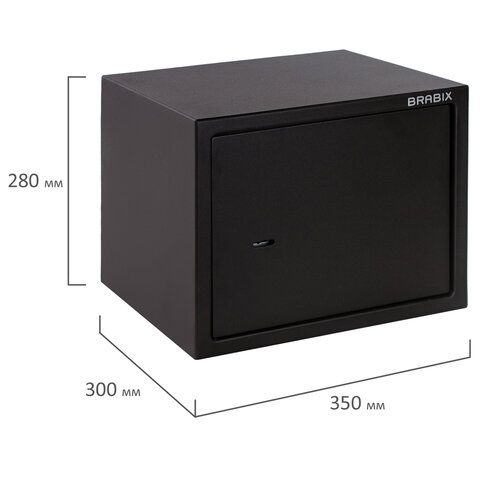 Сейф мебельный BRABIX &quot;SF-280KL&quot;, 280х350х300 мм, ключевой замок, черный, 291148, S103BR212314