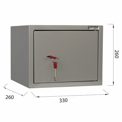 Шкаф металлический для документов BRABIX &quot;KBS-01&quot;, 260х330х260 мм, 5,5 кг, сварной, 291150