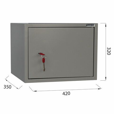 Шкаф металлический для документов BRABIX &quot;KBS-02&quot;, 320х420х350 мм, 9,6 кг, сварной, 291151