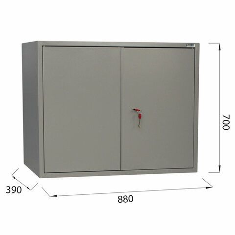 Шкаф металлический для документов (антресоль) BRABIX &quot;KBS-09&quot;, 700х880х390 мм, 30 кг, сварной, 291158