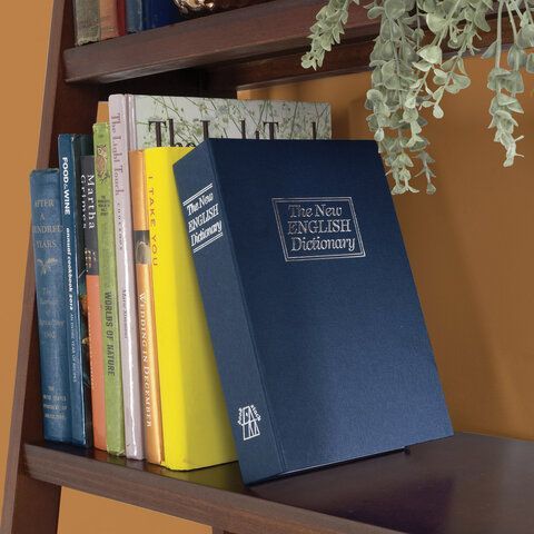 Сейф-книга &quot;Английский словарь&quot;, 55х155х240 мм, ключевой замок, темно-синий, BRAUBERG, 291178