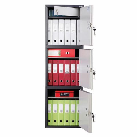 Шкаф металлический для документов AIKO &quot;SL-150/3Т&quot; ГРАФИТ, 1490х460х340 мм, 37 кг, S10799153502