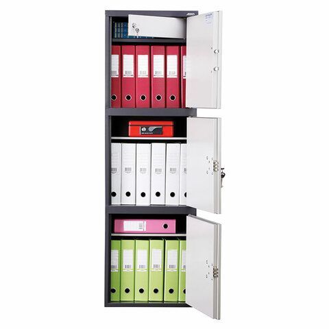 Шкаф металлический для документов AIKO &quot;SL-150/3ТEL&quot; ГРАФИТ, 1490х460х340 мм, 37 кг, S10799153902