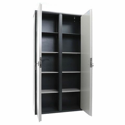 Шкаф металлический для документов AIKO &quot;SL-185/2&quot; ГРАФИТ, 1800х920х340 мм, 85 кг, S10799182002