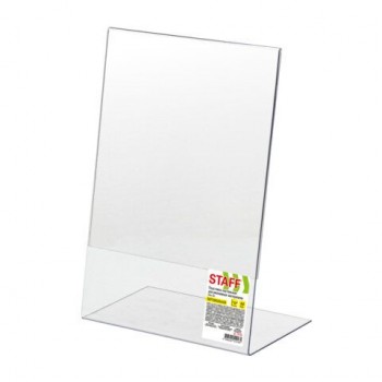 Подставка настольная для рекламных материалов ВЕРТИКАЛЬНАЯ (210х297мм), А4, односторонняя, STAFF, 291395