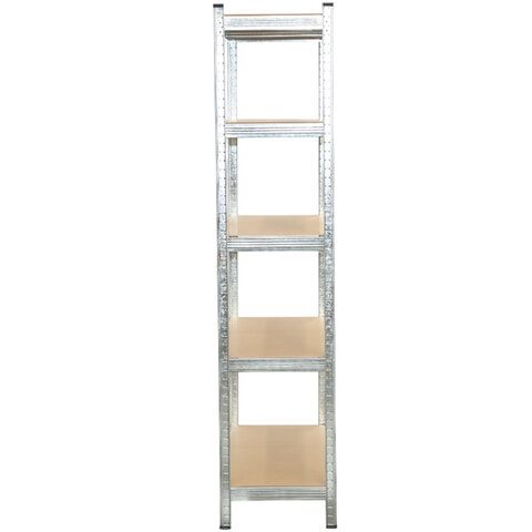 Стеллаж металлический BOOMHOUSE (БУМХАУС) безболтовой, в1800*ш1050*г400мм, 5 полок МДФ, серебристый, 291413