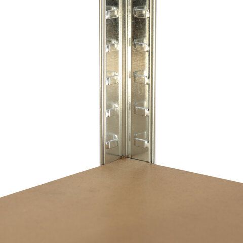 Стеллаж металлический BOOMHOUSE (БУМХАУС) безболтовой, в2000*ш1000*г400мм, 5 полок МДФ, серебристый, 291414