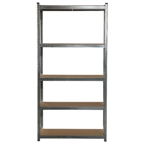 Стеллаж металлический BOOMHOUSE (БУМХАУС) безболтовой, в2000*ш1000*г400мм, 5 полок МДФ, серебристый, 291414