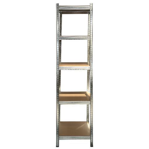 Стеллаж металлический BOOMHOUSE (БУМХАУС) безболтовой, в2000*ш1000*г500мм, 5 полок МДФ, серебристый, 291415