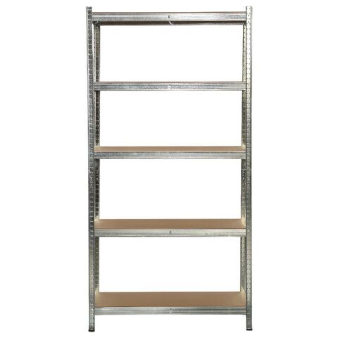 Стеллаж металлический BOOMHOUSE (БУМХАУС) безболтовой, в2000*ш1000*г500мм, 5 полок МДФ, серебристый, 291415