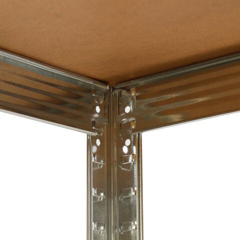 Стеллаж металлический BOOMHOUSE (БУМХАУС) безболтовой, в2000*ш1000*г500мм, 6 полок МДФ, серебристый, 291416