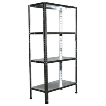 Стеллаж металл BOOMHOUSE (БУМХАУС) в1200*ш600*г300мм, 4 полки, нагрузка на стеллаж до 120 кг, серебристый, 291417