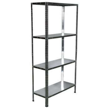 Стеллаж металл BOOMHOUSE (БУМХАУС) в1500*ш750*г300мм, 4 полки, нагрузка на стеллаж до 120 кг, серебристый, 291418