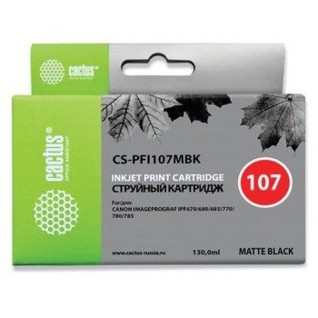 Картридж струйный CACTUS (CS-PFI107MBK) для CANON PF680/685/780/785, матовый черный