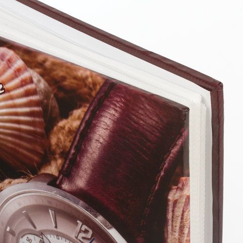 Фотоальбом BRAUBERG на 200 фотографий 10х15 см, твердая обложка, &quot;Часы&quot;, коричневый, 390667