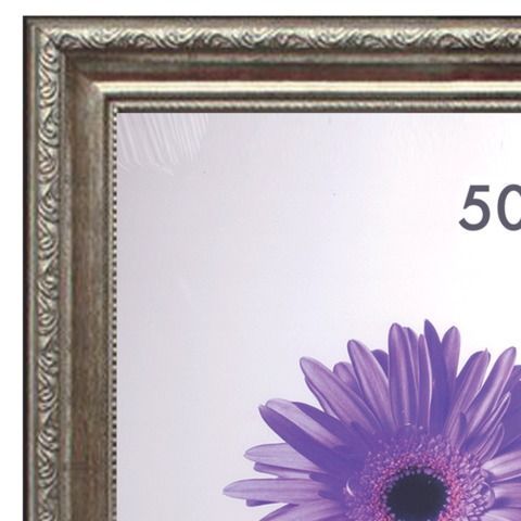 Рамка премиум 50х70 см, пластик, багет 33 мм, &quot;Dorothy&quot;, серебро, 0023-50-3330