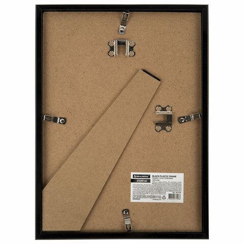 Рамка 21х30 см небьющаяся, багет 14 мм, пластик, BRAUBERG &quot;Original&quot;, черная, 391229