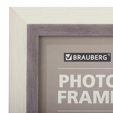 Рамка 21х30 см небьющаяся, багет 30 мм, пластик, BRAUBERG &quot;Lambert&quot;, слоновая кость/капучино, 391251