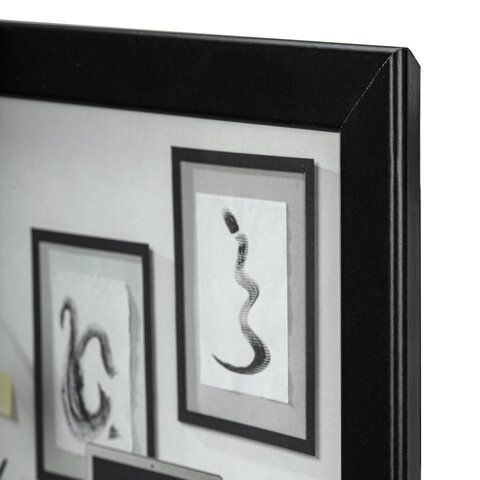 Рамка 21х30 см небьющаяся, аналог IKEA, багет 21 мм, МДФ, BRAUBERG &quot;Idea&quot;, черная, 391371