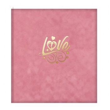 Фотоальбом-анкета детский 23*25 см, 32 листа, стикеры, открытка, конверт, розовый бархат, BRAUBERG, 391419