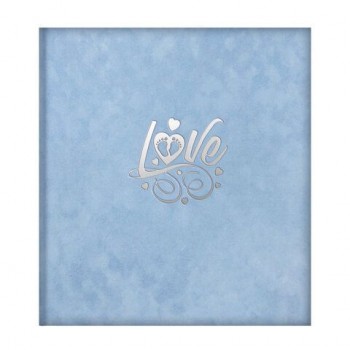 Фотоальбом-анкета детский 23*25 см, 32 листа, стикеры, открытка, конверт, голубой бархат, BRAUBERG, 391420