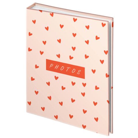 Фотоальбом BRAUBERG на 100 фото 10*15 см, твердая обложка, "Pink hearts", 391436