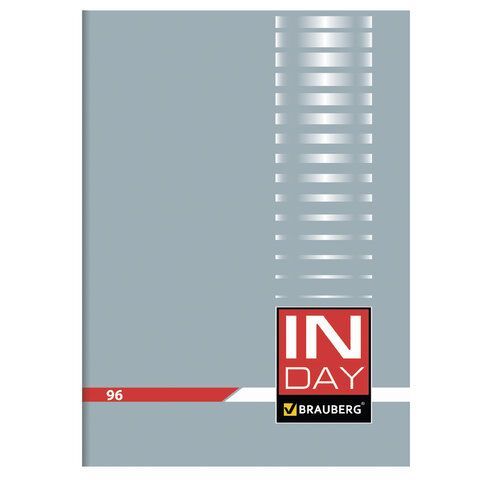 Тетрадь А4, 96 л., BRAUBERG скоба, клетка, обложка картон, &quot;INDAY&quot;, 400520