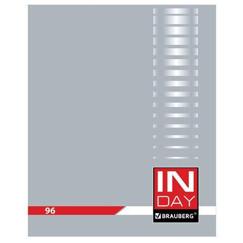 Тетрадь А5, 96 л., BRAUBERG 5 шт., скоба, клетка, обложка картон, &quot;INDAY&quot;, 400522