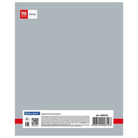Тетрадь А5, 96 л., BRAUBERG 5 шт., скоба, клетка, обложка картон, &quot;INDAY&quot;, 400522