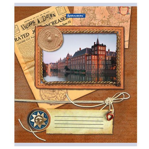 Тетрадь А5, 96 л., BRAUBERG 5 шт., скоба, клетка, обложка картон, ТЕТРАДЬ, 401290