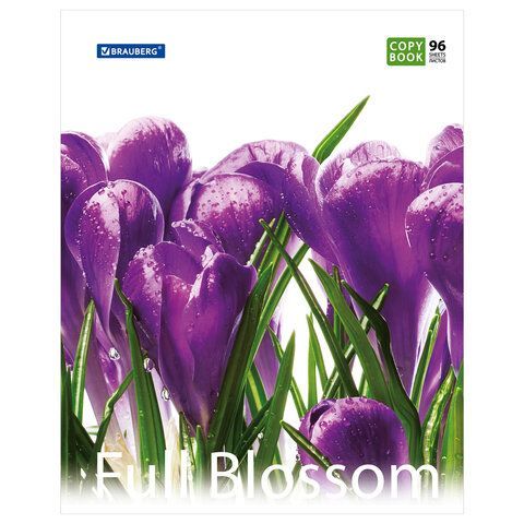 Тетрадь А5, 96 л., BRAUBERG 5 шт., скоба, клетка, обложка картон, ЦВЕТЫ, 401845