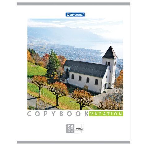 Тетрадь А5, 96 л., BRAUBERG 5 шт., скоба, клетка, обложка картон, КАНИКУЛЫ, 401847