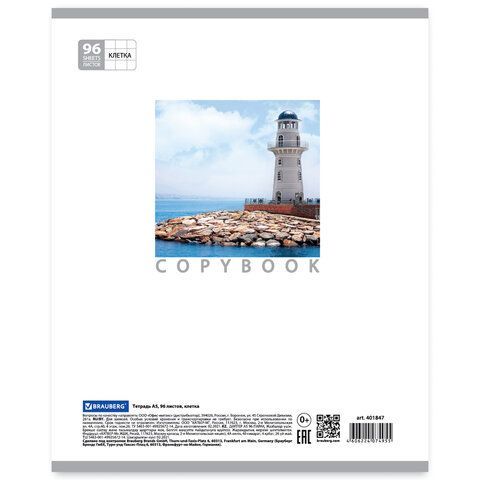 Тетрадь А5, 96 л., BRAUBERG 5 шт., скоба, клетка, обложка картон, КАНИКУЛЫ, 401847