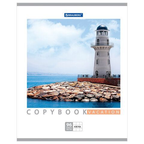 Тетрадь А5, 96 л., BRAUBERG 5 шт., скоба, клетка, обложка картон, КАНИКУЛЫ, 401847