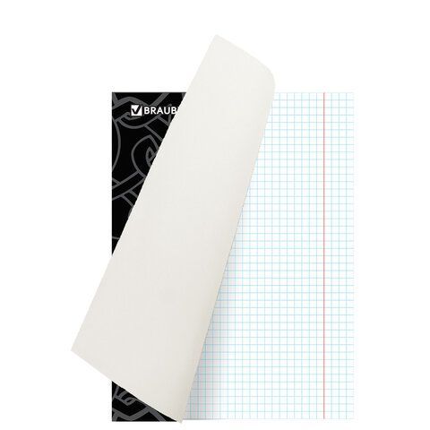 Тетрадь А5, 96 л., BRAUBERG 5 шт., скоба, клетка, выборочный лак, БЛЭК ДЖЭК, 401848