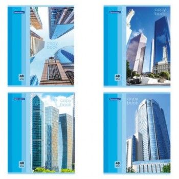Тетрадь А5, 48 л., BRAUBERG 10 шт., скоба, клетка, обложка картон, МЕГАПОЛИС, 402777