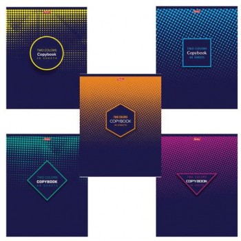 Тетрадь А5, 48 л., HATBER 10 шт., скоба, клетка, фактурное тиснение, "2COLORS" (5 видов в спайке), 48Т5тВ1, T242612