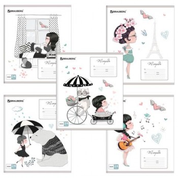 Тетрадь 24 л. BRAUBERG 36 шт., линия, обложка картон, В МЕЧТАХ, 403010