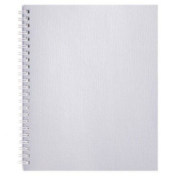 Тетрадь бумвинил, А5, 96 л., гребень, офсет №1, клетка, БЕЛАЯ Metallic, HATBER 4 шт., 96Т5бвВ1гр