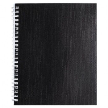 Тетрадь бумвинил, А5, 96 л., гребень, офсет №1, клетка, ЧЕРНАЯ Metallic, HATBER 4 шт., 96Т5бвВ1гр
