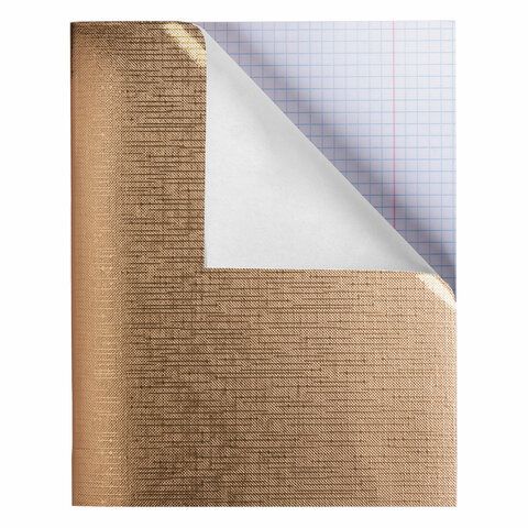 Тетрадь бумвинил А5 48 л. скоба, офсет №1, клетка, &quot;ЗОЛОТО Metallic&quot;, HATBER 10 шт., 48Т5бвВ1