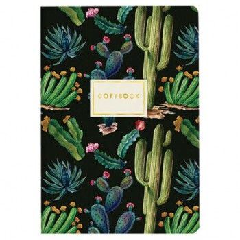 Тетрадь ЕВРО А5 40 л. BRUNO VISCONTI 4 шт. сшивка, клетка, Soft Touch, бежевая бумага 70 г/м2, "НОЧНЫЕ КАКТУСЫ", 7-40-001/28