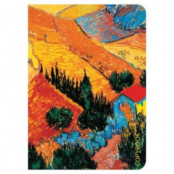 Тетрадь 60 л. в клетку обложка SoftTouch, бежевая бумага 70 г/м2, сшивка, В5 (179х250 мм), ВАН ГОГ, BRAUBERG 4 шт., 1403818