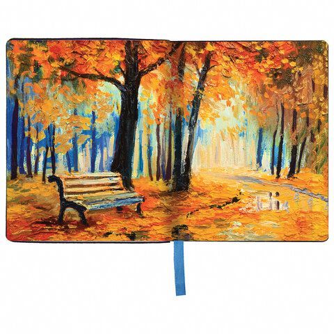 Тетрадь А5 (168х208 мм), 80 л., сшивка, клетка, под кожу, BRAUBERG VISTA, &quot;Autumn&quot;, 403927